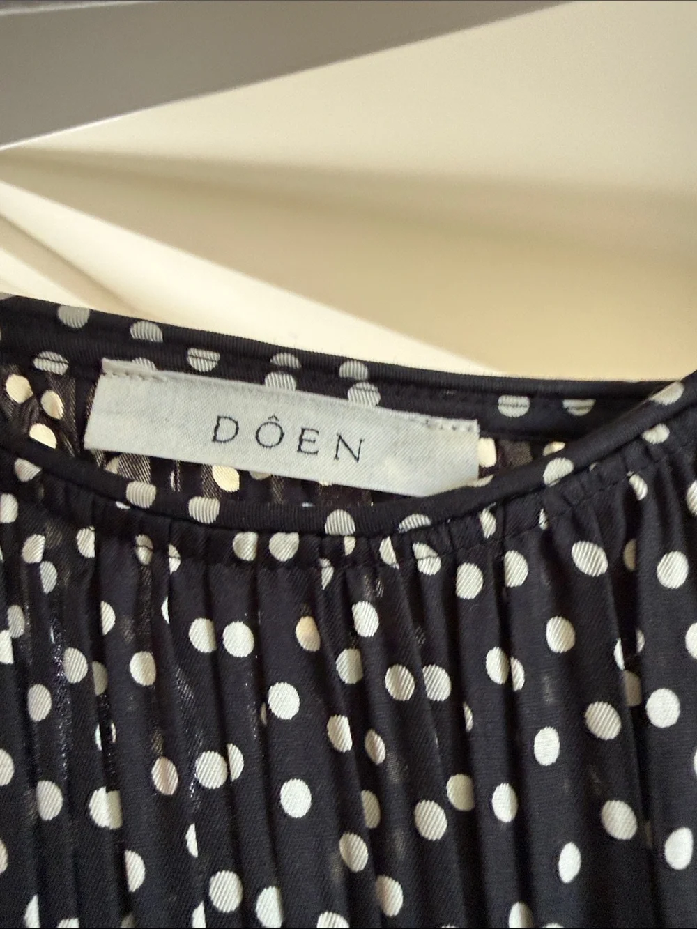 Doen Rosaria Black Polka Dot Midi Dress with Spaghetti Straps - Picture 5 of 6